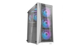 Darkflash DK352 Plus számítógépház + 4 ARGB ventilátor (fehér) (DK352 PLUS BLACK WHI)